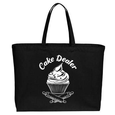 Cake Dealer Funny Cupcake Baker Baking Love Kitchen Gift Cute Gift Cotton Canvas Jumbo Tote