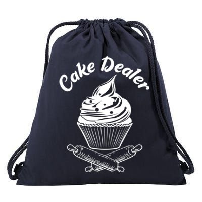 Cake Dealer Funny Cupcake Baker Baking Love Kitchen Gift Cute Gift Drawstring Bag