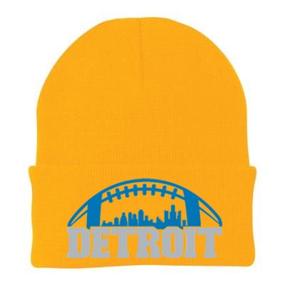 Cool Detroit Football With City Knit Cap Winter Beanie