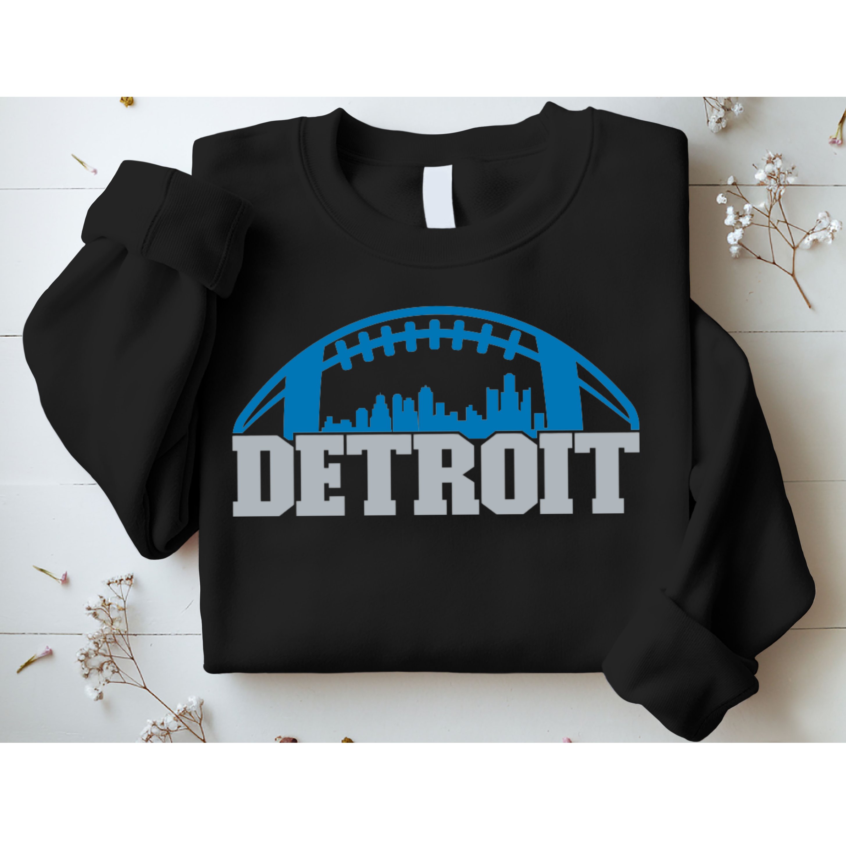 Cool Detroit Football With City Sweatshirt