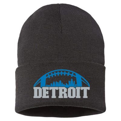 Cool Detroit Football With City Sustainable Knit Beanie