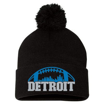 Cool Detroit Football With City Pom Pom 12in Knit Beanie