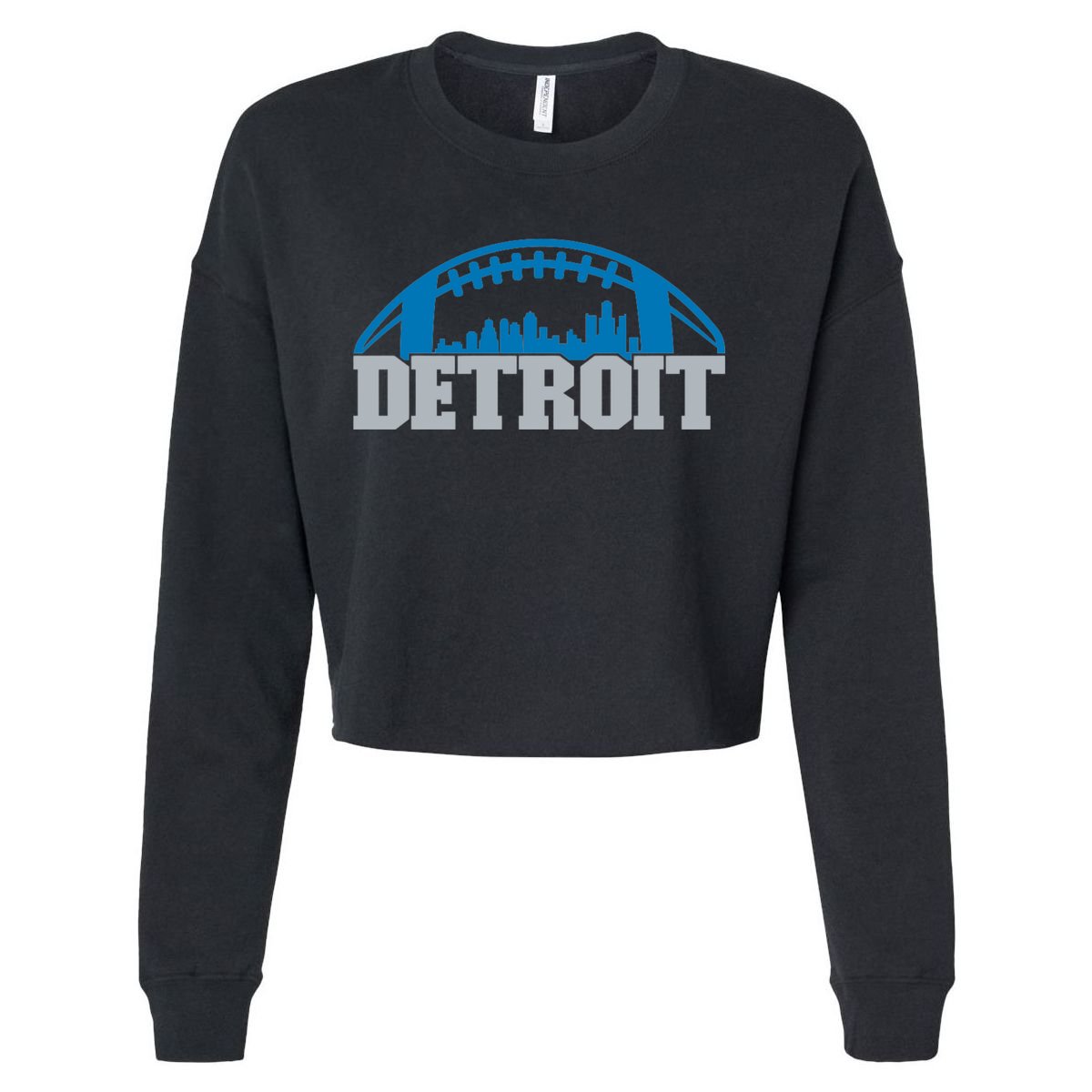 Cool Detroit Football With City Cropped Pullover Crew