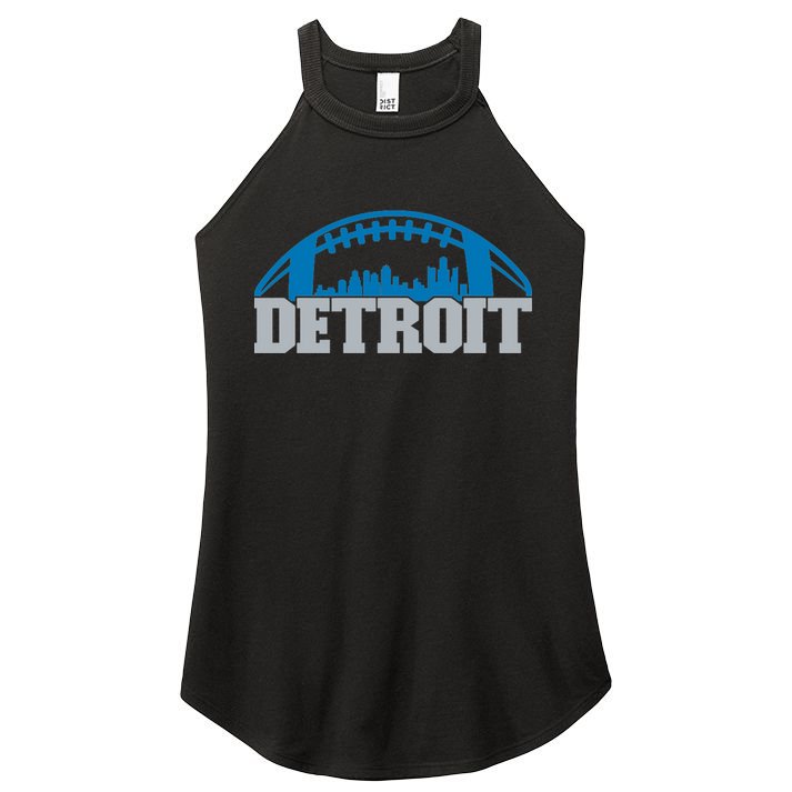 Cool Detroit Football With City Women's Perfect Tri Rocker Tank