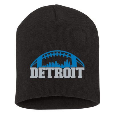 Cool Detroit Football With City Short Acrylic Beanie