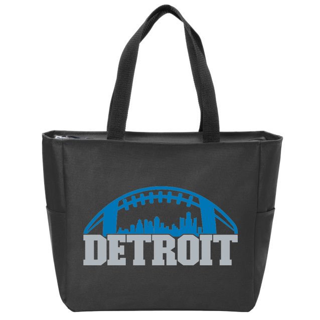 Cool Detroit Football With City Zip Tote Bag