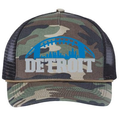 Cool Detroit Football With City Retro Rope Trucker Hat Cap