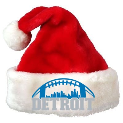 Cool Detroit Football With City Premium Christmas Santa Hat