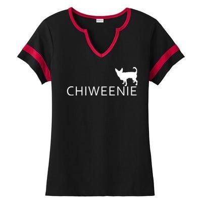 Chiweenie Dog Funny Logo Ladies Halftime Notch Neck Tee