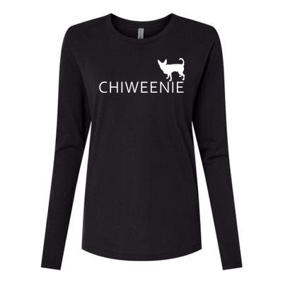 Chiweenie Dog Funny Logo Womens Cotton Relaxed Long Sleeve T-Shirt