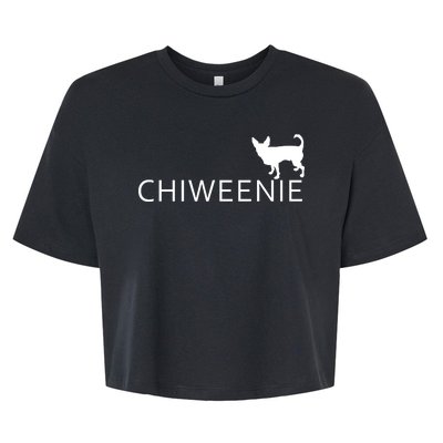 Chiweenie Dog Funny Logo Bella+Canvas Jersey Crop Tee