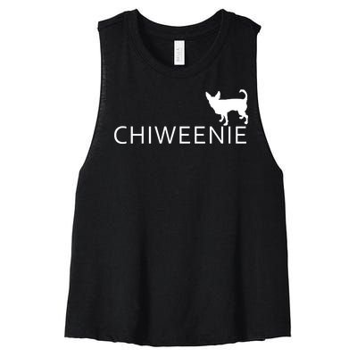 Chiweenie Dog Funny Logo Women's Racerback Cropped Tank