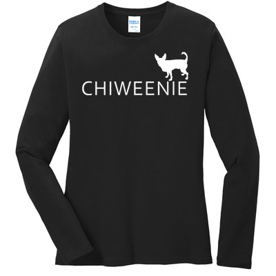 Chiweenie Dog Funny Logo Ladies Long Sleeve Shirt