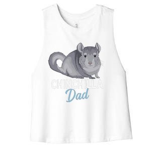 Chinchilla Dad Funny Chinchilla Father Father´s Day Women's Racerback Cropped Tank