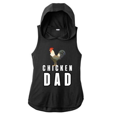 Chicken Dad Farmer Ladies PosiCharge Tri-Blend Wicking Draft Hoodie Tank