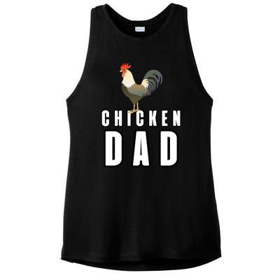 Chicken Dad Farmer Ladies PosiCharge Tri-Blend Wicking Tank