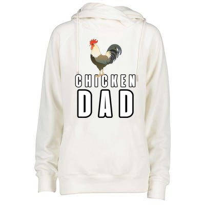 Chicken Dad Farmer Womens Funnel Neck Pullover Hood