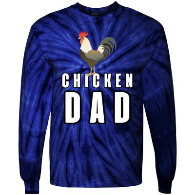 Chicken Dad Farmer Tie-Dye Long Sleeve Shirt