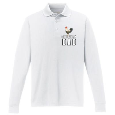 Chicken Dad Farmer Performance Long Sleeve Polo