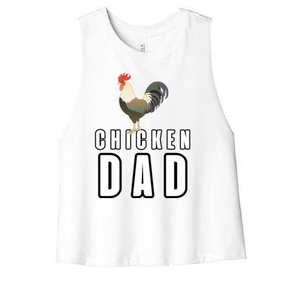 Chicken Dad Farmer Women's Racerback Cropped Tank