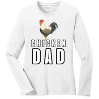 Chicken Dad Farmer Ladies Long Sleeve Shirt