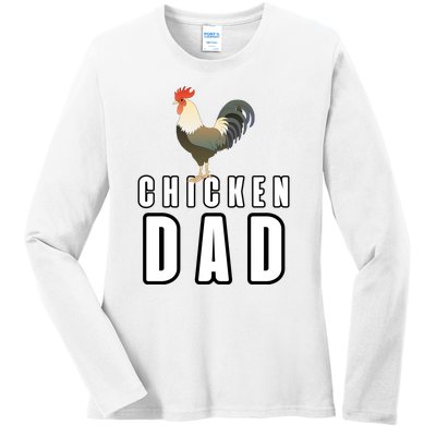 Chicken Dad Farmer Ladies Long Sleeve Shirt