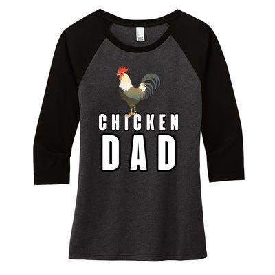 Chicken Dad Farmer Women's Tri-Blend 3/4-Sleeve Raglan Shirt