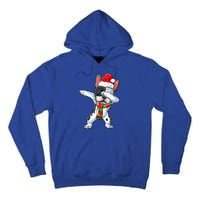 Cute Dabbing French Bulldog Christmas Hat Adults Xmas Gift Tall Hoodie