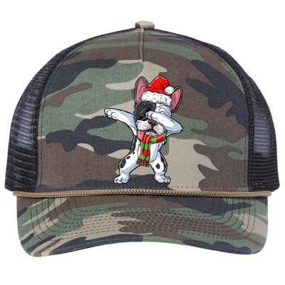 Cute Dabbing French Bulldog Christmas Hat Adults Xmas Gift Retro Rope Trucker Hat Cap