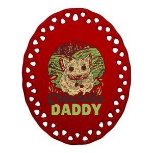 Chinchilla Daddy For Father's Day Great Gift Ceramic Oval Ornament