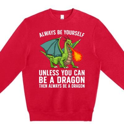 Cool Dragon For Boy Mythical Dragon Lovers Premium Crewneck Sweatshirt