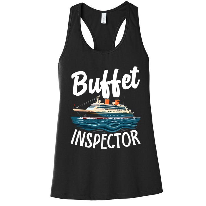 Cruise Design For Buffet Inspector Funny Cruise Women's Racerback Tank