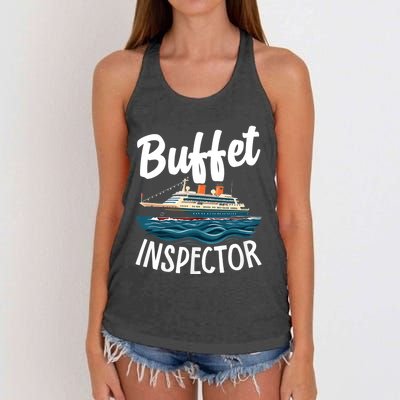 Cruise Design For Buffet Inspector Funny Cruise Women's Knotted Racerback Tank