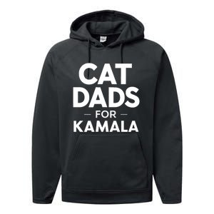 Cat Dads For Kamala President Harris Democrat Vote Blue 2024 Performance Fleece Hoodie