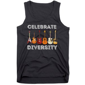 Celebrate Diversity Funny Guitar Lover & Guitarist Tank Top