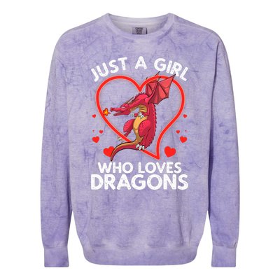 Cool Dragon For Wo Girl Dragons Mythical Dragon Lovers Colorblast Crewneck Sweatshirt