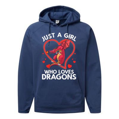 Cool Dragon For Wo Girl Dragons Mythical Dragon Lovers Performance Fleece Hoodie