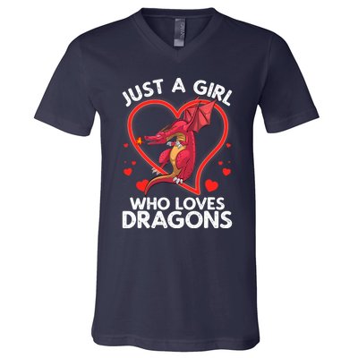 Cool Dragon For Wo Girl Dragons Mythical Dragon Lovers V-Neck T-Shirt