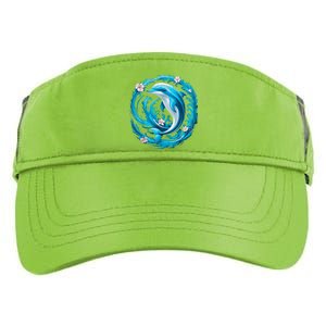 Cute Dolphin Floral Adult Drive Performance Visor