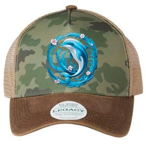 Cute Dolphin Floral Legacy Tie Dye Trucker Hat