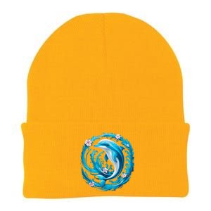 Cute Dolphin Floral Knit Cap Winter Beanie