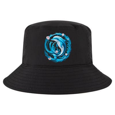 Cute Dolphin Floral Cool Comfort Performance Bucket Hat