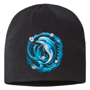 Cute Dolphin Floral Sustainable Beanie