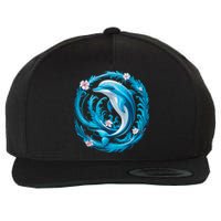 Cute Dolphin Floral Wool Snapback Cap