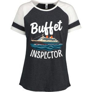 Cruise Design For Women Buffet Inspector Funny Cruise Enza Ladies Jersey Colorblock Tee