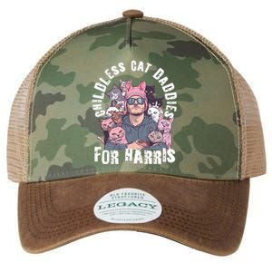 Cat Daddies For Harris Vote Hat Feminist Cat Dad Legacy Tie Dye Trucker Hat