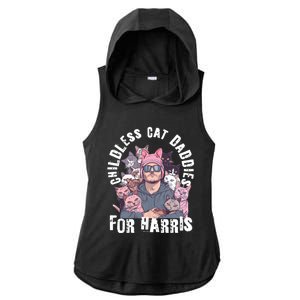 Cat Daddies For Harris Vote Hat Feminist Cat Dad Ladies PosiCharge Tri-Blend Wicking Draft Hoodie Tank