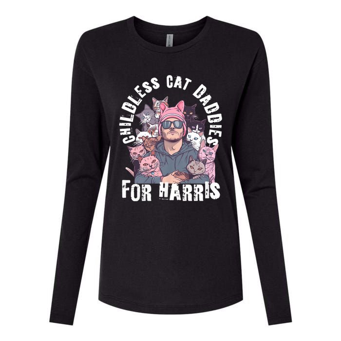 Cat Daddies For Harris Vote Hat Feminist Cat Dad Womens Cotton Relaxed Long Sleeve T-Shirt