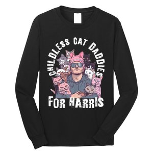 Cat Daddies For Harris Vote Hat Feminist Cat Dad Long Sleeve Shirt