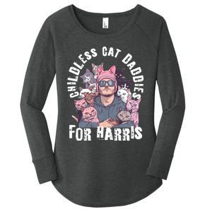 Cat Daddies For Harris Vote Hat Feminist Cat Dad Women's Perfect Tri Tunic Long Sleeve Shirt